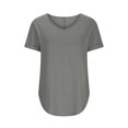 thumbnail image 6 of V Neck Shirts for Women Casual Roll Short Sleeve Solid Color Blouses Pullover Lightweight Summer Tee (2XL, Gray), 6 of 8