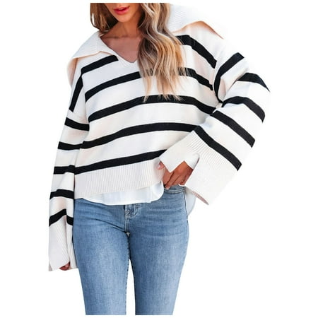 Summer Last Clearance HIMIWAY Experience Ultimate Comfort and Style with Our Fashionable Women s Sweater Your Goto Choice This Season! Trendy and Elegant Ladies  Knitwear White 2XL