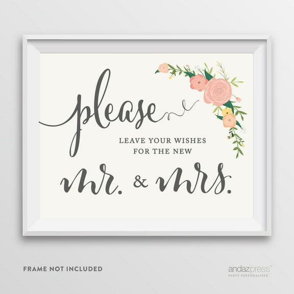 Andaz Press Floral Roses Wedding Party Sign Andaz Press Floral Roses Wedding Party Sign