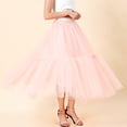 thumbnail image 4 of Women's A Line Party Dinner Tutu Skirt Brown Stretchy High Waisted Flared Skirt Half Skirt Silk Midi Skirt Plaid Skirt Set Ballet Skirts Mini Crib Skirt Split Thigh Skirt Jean Skirt for Women Stretchy, 4 of 7
