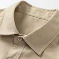 thumbnail image 4 of Men's Casual Button Down Shirts Long Sleeve Solid Color Loose Fit Turn Down Collar Blouse, 4 of 7