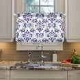 thumbnail image 4 of Coolnut 24 Inch Length Kitchen Curtains Blue and White Pattern 2 Panels Half Window Sheer Curtains Rod Pocket Farmhouse Short Drapes for Bathroom Cafe Basement Home Decor, 4 of 7