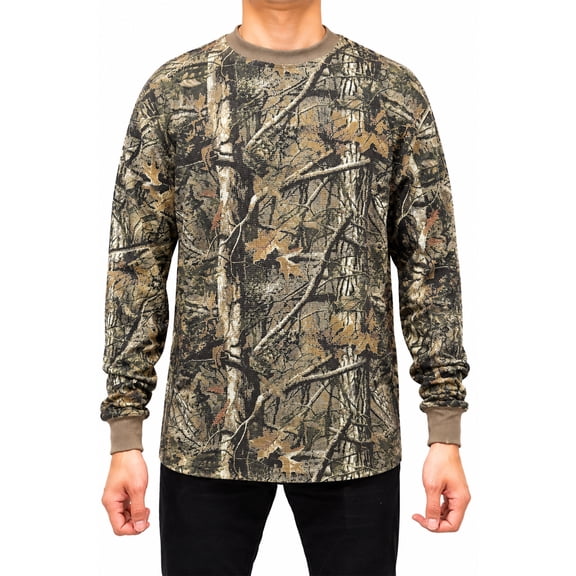 Access Men's Heavyweight Long Sleeve Thermal Crew Neck Top (Forest, small)