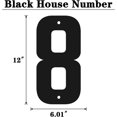 thumbnail image 2 of Modern Black Metal House Numbers, 12 Inch, 8 Count, Wall Mount, Modern Style, 2 of 8