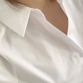 thumbnail image 2 of Camisa de manga corta para mujer, cuello vuelto, espalda plisada con botones, elegante y sencillo Top de verano blanco S, 2 of 8