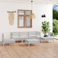thumbnail image 1 of vidaXL 6 Piece Garden Lounge Set White Solid Pinewood, 1 of 12