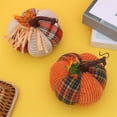 thumbnail image 4 of Halloween Pumpkin Fabric Plush Decor, Colorful Cloth Art Harvest Festival Pumpkin Figurines for Fall Thanksgiving Tabletop Shelf Mantel Centerpiece Scene Setting Home Accent, 4 of 8