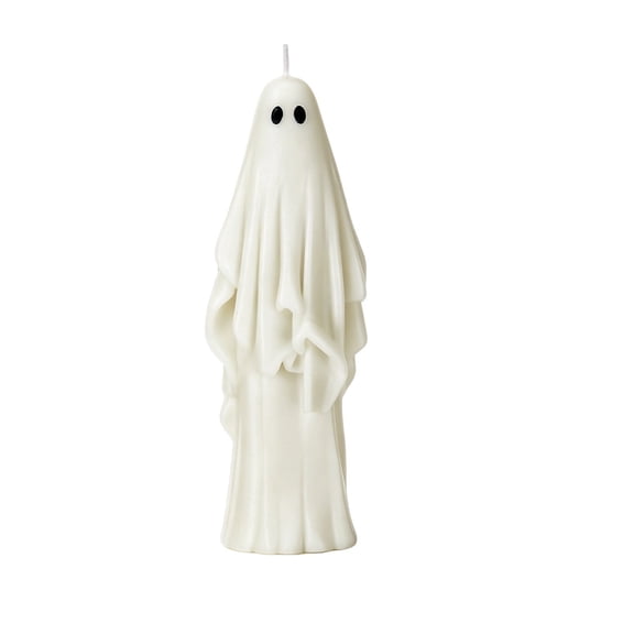 Halloween Decor Ghost Candles, Cute Taper Candle Spooky Tabletop Novelty Party Favor Basket Stuffer, Gothic Decoration Indoor Gift for Mantel Halloween Table Centerpiece