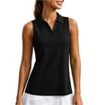 thumbnail image 3 of Golf Shirts for Women Sleeveless V Neck Workout Tank Tops Collared Quick Dry Tennis Running Polo Shirts, S, 3 of 6