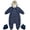 Navy Blue, variant on Baby Boys Snowsuit - One-Piece Full Sherpa Fleece Lined Infant Pram Quilted Baby Winter Suit (3M-9M)