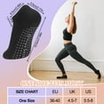 thumbnail image 5 of Bocaoying Women's Non-Slip Grip Pilates Yoga Socks, Open Top, 5 Pairs for Barre, Ballet, Barefoot Workout, 5 of 8