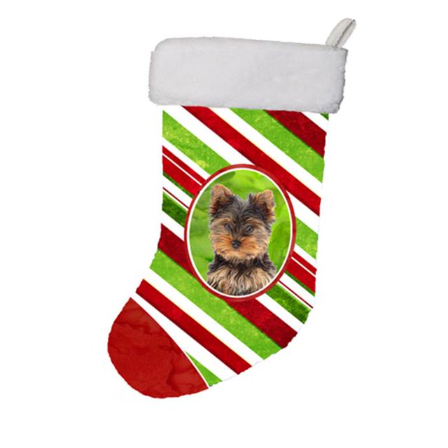 Canne de Noël Yorkie Chiot et Yorkshire Terrier Bas de Noël