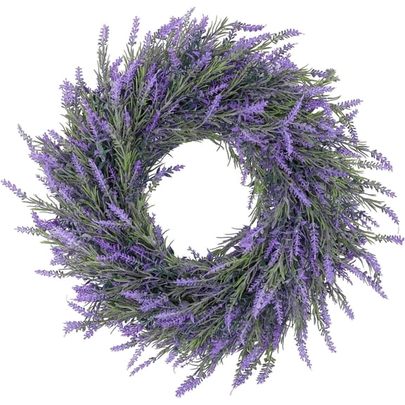 JINGIHE Lavender Wreath for Front Door 19 inch Spring/Summer Wreaths for Front Door, Front Door Wreaths for All Seasons for Indoor Outdoor Home Wall Window Farmhouse Decor for Wedding