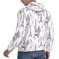 thumbnail image 6 of Pofeuu Lavender Flowers Print Mens Casual Hooded Collar Drawstring Hoodies Pullover Sweatshirts Casual Long Sleeve Shirts-X-Large, 6 of 7