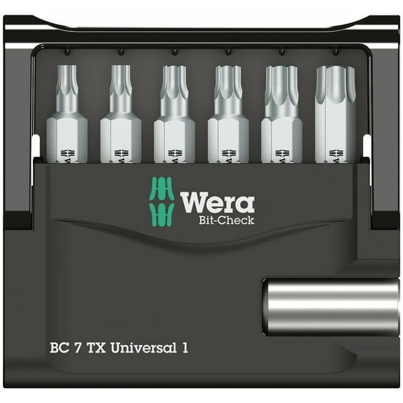 Wera 05073404001 Professional Torx TX10-TX40 Mini Bit Set with Holder, 6 Piece