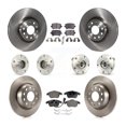 thumbnail image 1 of Transit Auto Front Rear Hub Bearings Assembly Disc Brake Rotors and Semi-Metallic Pads Kit (10Pc) for Car Volkswagen Tiguan Audi Q3 Limited - Left Right Side (Driver Passenger) KBB-108849, 1 of 11