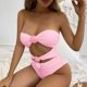 thumbnail image 5 of Trajes de Baño de Bikini de Mujer sin Mangas Set Acolchado de Empuje Sólido, Trajes de Baño de Bikini de Mujer Sexy Y de Apoyo, 5 of 8