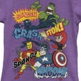 thumbnail image 2 of Girl's Marvel Animated Avengers Sound Effects Graphic Tee Purple Berry X Large, 2 of 4