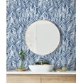 thumbnail image 2 of Stacy Garcia Home Coastal Blue Mod Palm Peel and Stick Wallpaper, 2 of 9