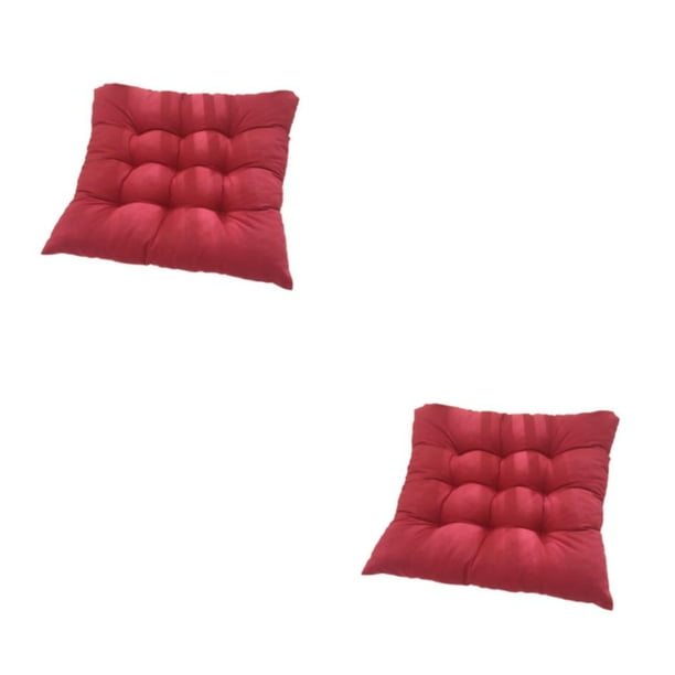 Cojín impermeable Injueey para exterior Tejido de poliéster cómodo Relleno de perlas Vino rojo 2Conjunto