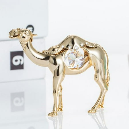 - Matashi 24K Gold Plated Camel Ornament with Clear Genuine Crystals