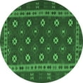 thumbnail image 1 of Ahgly Company Indoor Round Southwestern Emerald Green Country Area Rugs, 7' Round, 1 of 4