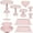 Pink, variant on Set of 9 Cake Stands Metal Cupcake Stand Set Multiple Styles Candy Fruit Display Tower Dessert Plate Cake Serving Tray for Birthday Party Wedding Anniversary Baby Shower Engagement (Black)