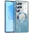 thumbnail image 2 of Dteck for Samsung Galaxy S25 Ultra Case, Compatible with MagSafe, Clear Glitter Gradient Sparkle Plating Soft TPU Bumper Magnetic Case Full Camera Lens Protector for Samsung Galaxy S25 Ultra,Blue, 2 of 5