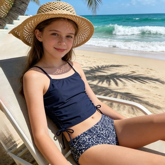 Girls Strappy Backless Sporty Bikini Set Leopard Print Two Piece Swimsuits for Teen and Junior Beachwear girls swim suits