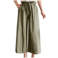 thumbnail image 2 of Ohufall Pants Fashion Women Plus Size Pants, Drawstring Casual Solid Elastic Waist Pocket Loose Pants, 2 of 6