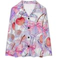 thumbnail image 4 of Top-kevin Pajama Sets for Womens Purple White Checker Loose Button Down Long Sleeve Shirts And Pants Set, 4 of 6