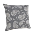 thumbnail image 6 of Woven Paths Casual Gray Paisley Throw Pillow, 6 of 9