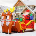 thumbnail image 6 of GOOSH Christmas Inflatable 6.8 FT Santa and Sleigh with Reindeer, Santa Sleigh and Reindeer Outdoor Decoration Inflatable Santa Sleigh with LED Lights, Outdoor Christmas Decorations for Xmas/Holiday, 6 of 9