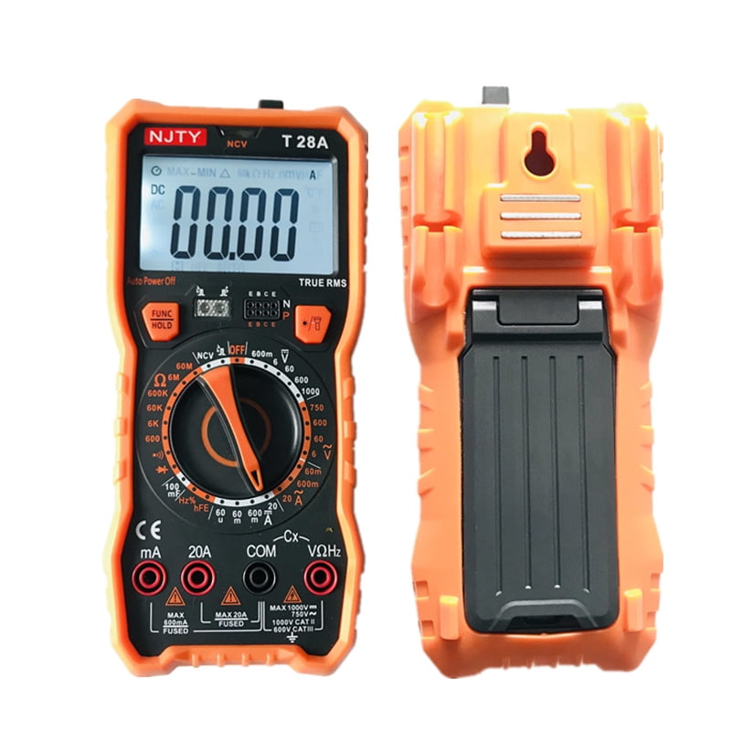True RMS Digital Multimeter Tester, Auto-Ranging AC DC 20A Ohmmeter 1000V Voltmeter with NCV, Measure Voltage Current Amp Resistance Diode Continuity Duty-Cycle Capacitance Temperature, for Home Auto