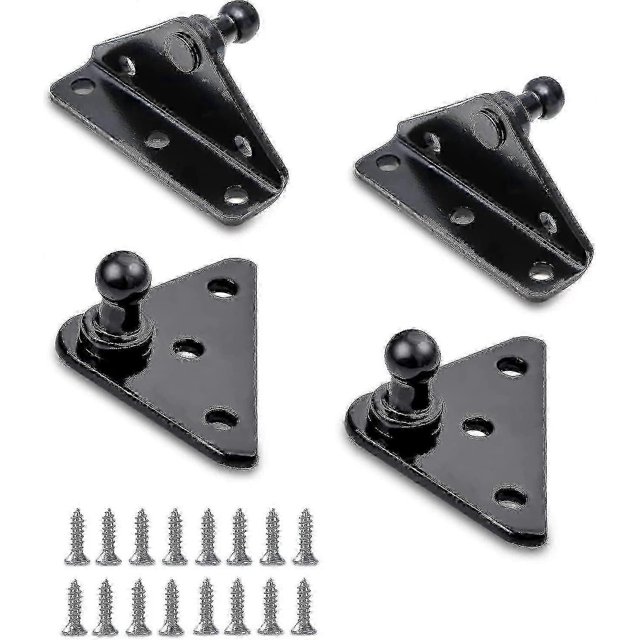 10mm Ball Stud Mounting Brackets 2pcs L-type And 2pcs Flat-type With 16pcs Screws For Gas Spring Gas Struts Gas Shock Lift-o-mat, Black-Good
