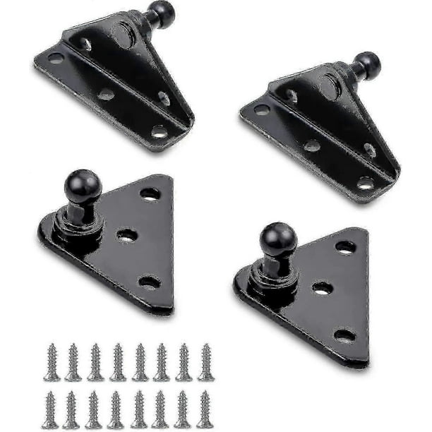 10mm Ball Stud Mounting Brackets 2pcs L-type And 2pcs Flat-type With 16pcs Screws For Gas Spring Gas Struts Gas Shock Lift-o-mat, Black-Good