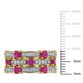 thumbnail image 6 of Created Forever Women's Created Ruby and Lab Grown Diamond Triple Row Ring, 6 of 9