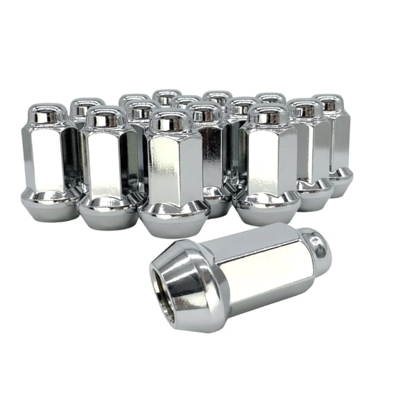 16 Chrome 10x1.25 Tapered Base Lug Nut Set - 14mm Hex - 1.26 Inch Tall - Fits Many Arctic Cat, Can-Am, Honda and Yamaha ATV UTV Wheels
