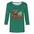 thumbnail image 4 of ZVAVZ Hauts pour Femmes Été 2025, Chemises de Football Rugby pour Femmes Manches 3/4 Col Rond Tuniques T-Shirts Jour de Match Y2K Hauts Décontractés Chemises en Solde Vert 2TG, 4 of 4