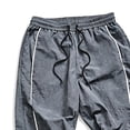 thumbnail image 3 of LEKWK Track Pants Men Wide Leg Side Stripe Stretch Athletic Pants Elastic Waist Drawstring Adjustable Cuffs Sports Trousers with Pockets Gym Daily Work Bottoms, 3 of 4