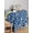 Yellow Blue, variant on Aqua Grey Table Cloth, Chic Garden Floral Stripe Embroidery Design Waterproof Tablecloth for Square Tables, Reusable Washable Fabric Table Cover for Restaurant Kitchen Dining Tables 60"x60"