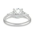 thumbnail image 5 of ESTE ORIGIN 2.1ctw Round Moissanite Pear Accent Trilogy Engagement Ring with Pear in 10K White Gold for Women – US 5.5., 5 of 7