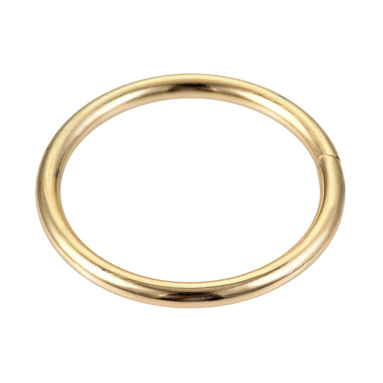 Metal O Rings, 8 Pack 30mm(1.18) ID 3mm Thickness Multi-Purpose Non Welded  O-Ring Buckle, Gold Tone 