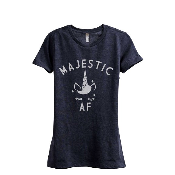 Thread Tank Majestic AF Women's Fashion Relaxed Crewneck T-Shirt Tee Heather Navy Large