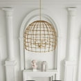 thumbnail image 3 of Aiwen 4-Light Rattan Cage Chandelier Classic Minimalist Industrial Ceiling Hanging Lamp for Kitchen Dining Room, 3 of 10
