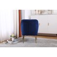 thumbnail image 5 of Modern Mid Century Accent Chair Velvet Sherpa Armchair for Living Room, Upholstered Comfy Single Sofa Chair with Metal Legs Reading Chair Club Chair for Bedroom Office, Navy, 5 of 9