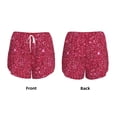 thumbnail image 6 of Sigee Red Glitter for Women's Athletic Shorts High Waisted Running Shorts Pocket Sporty Short Gym Elastic Workout ShortsSmall, 6 of 9