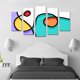 thumbnail image 3 of Cuadro decorativo abstracto formas coloridas juego de 5 piezas 150x80 cm ideal para sala oficina recámara o espacio moderno, 3 of 5