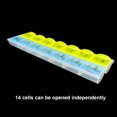 thumbnail image 4 of Zootealy Week Pill Box 7-Day 14 Grid Portable Pill Organizer Early Morning Midnight Large Pill Box Convenient Pill Case 2 Rows Random Color, 4 of 5