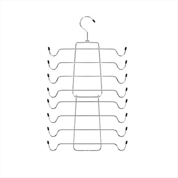 Cintre pour Débardeur, Cintres Économiseurs d'Espace, Support Sportif Non Suspendu, Organisateurs de Placard et Rangement pour Camisoles Débardeurs, 1 x Cintre à Huit Couches, Argent